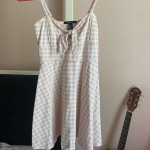 Pink and white checkered dress w/ adjustable strap